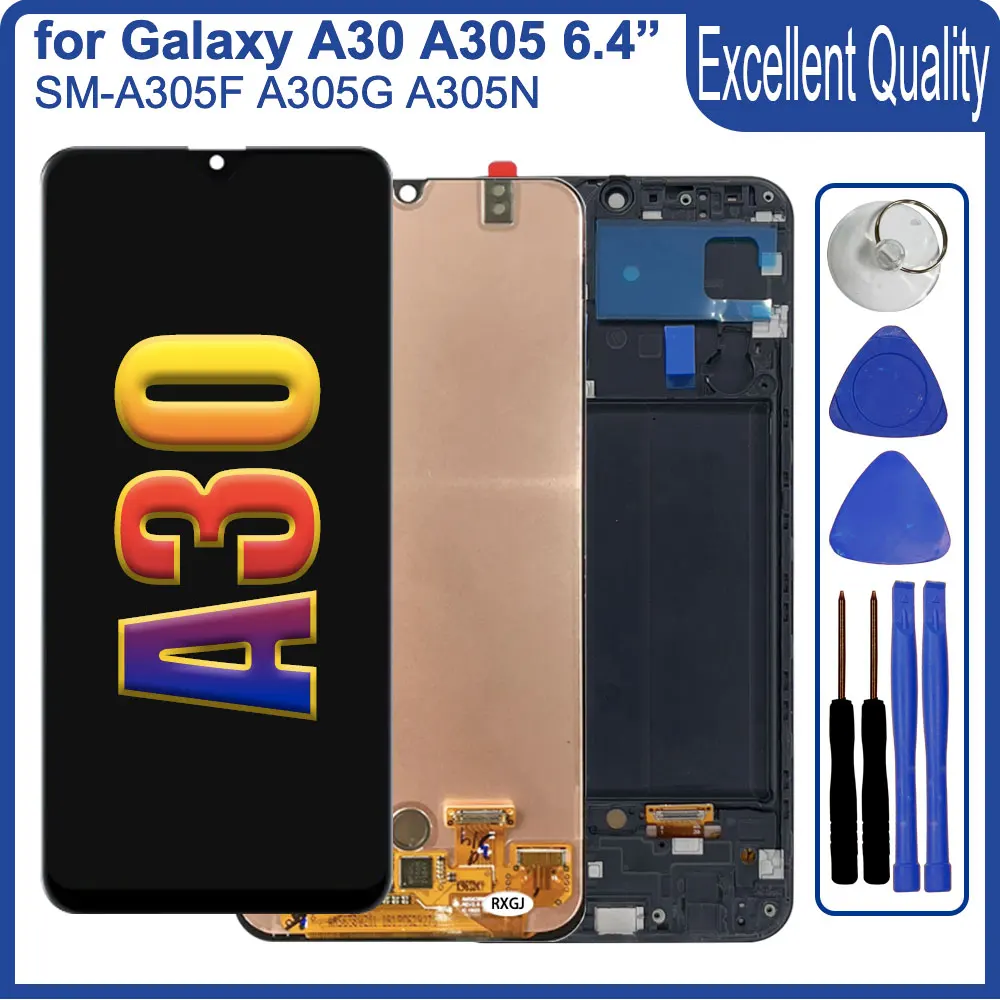 

Новый протестированный дисплей для Samsung Galaxy A30 A035, ЖК-дисплей, сенсорный экран, дигитайзер в сборе для Samsung A30 A305F A305G, дисплей