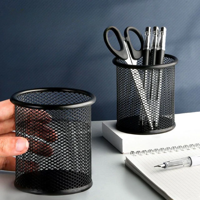 Circular Grid Metal Pen Holder, Multifunctional Creative and Simple Storage Box for Student Office Desktops 1