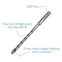 Jeu de forets à percussion SDS Plus, 7 pièces, 4 cannelures, 5 6 8 10 12 14 16 18mm 160 200mm pour bloc de brique en béton, maçonnerie en pierre et granit 3