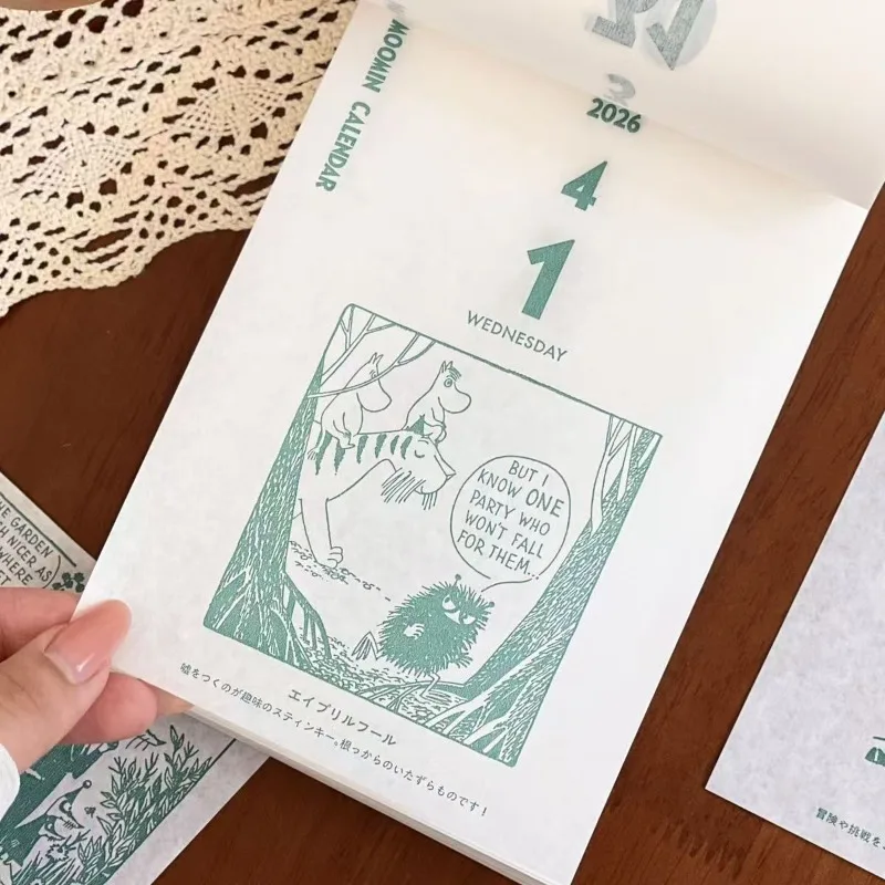 Calendario della serie Hot Anime Moomins, personaggi dei cartoni animati Kawaii, stampa creativa e carina, calendario con pagine girevoli per il pianificazione degli appuntamenti. - immagine 2