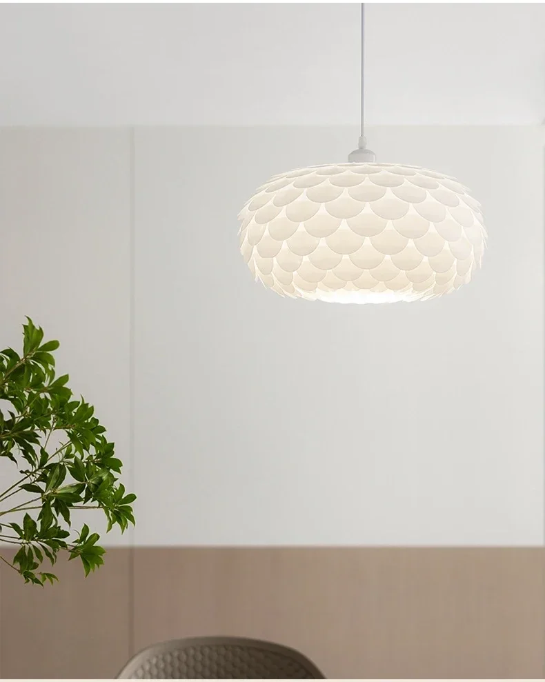 Description Picture 5 of itemWhite Circular Pendant Light Restaurant Shop Hotel Lobby Art Chandelier Living Room Bedroom Ceiling Light for Home and Decor