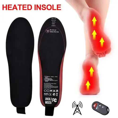 EVA Unisex Electric Heated Insoles 2100mAh LED Wireless Remote Control Thermal Rechargeable Heating Warm Pad For Winter Sports