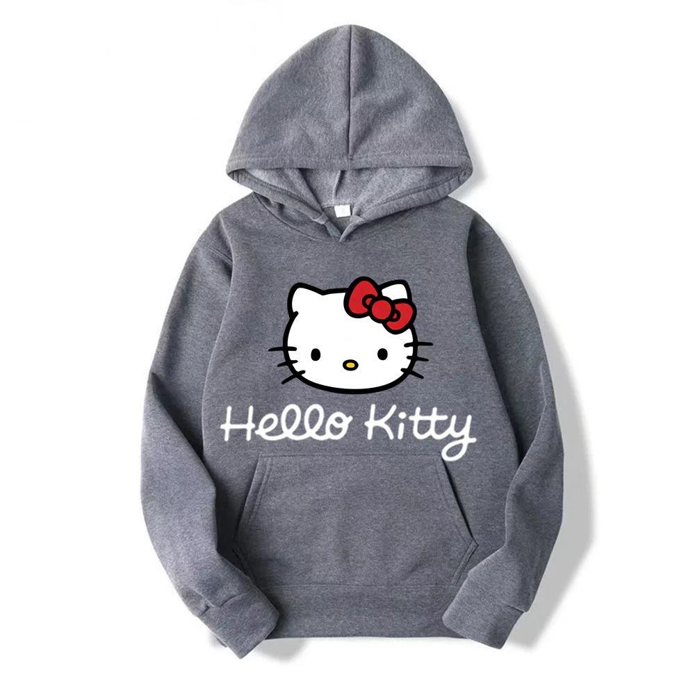 thumbnail image 1 of Sudadera con capucha de Anime de Hello Kitty para niños y niñas, jersey de lana informal, Sudadera con capucha Y2k, chaqueta con estampado para parejas, ropa para niños y niñas, nuevo, 1 of 4