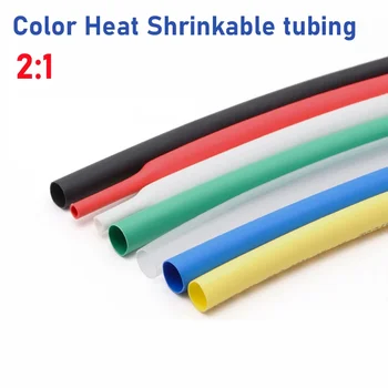 2:1 สี 0.6 มม. 0.8 มม. 1 มม. 1.5 มม. 2 มม. 2.5 มม. 3 มม. 3.5 มม. 4 มม. 4.5 มม. 5 มม. 6 มม. ความร้อนหด Heatshrink ท่อลวด Dropshipping 1