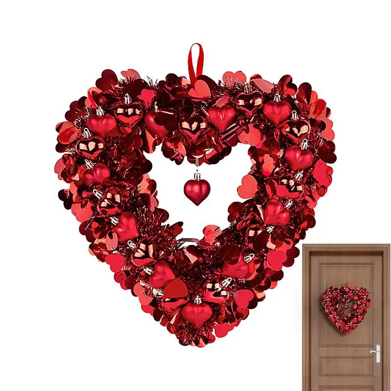 

Венки на День святого Валентина, декор в форме сердца, блестящий любовный венок для предложения, украшение для исповедь, свадебное украшение