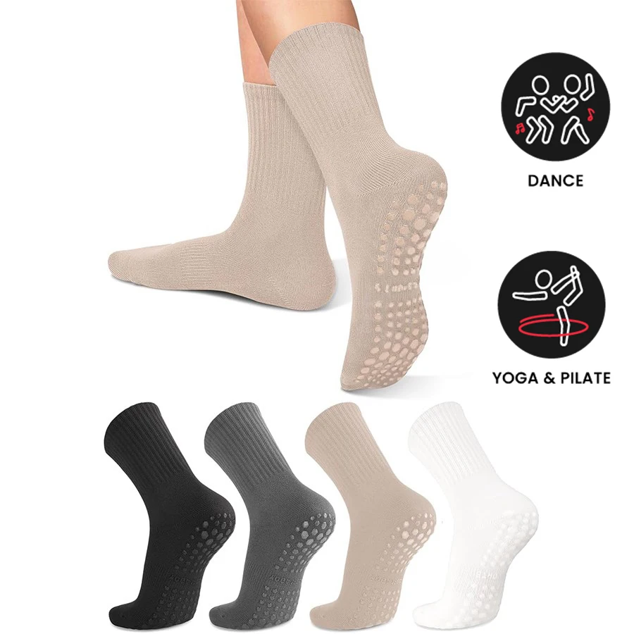 Women's Anti-Slip Midsole Yoga and Pilates Socks - Solid Color