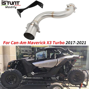 For Can-Am Maverick X3 2017-2021 Race Exhaust Muffler Straight Pipe Tube UTV ATV Motorcycle Full System Exhaust Escape Moto