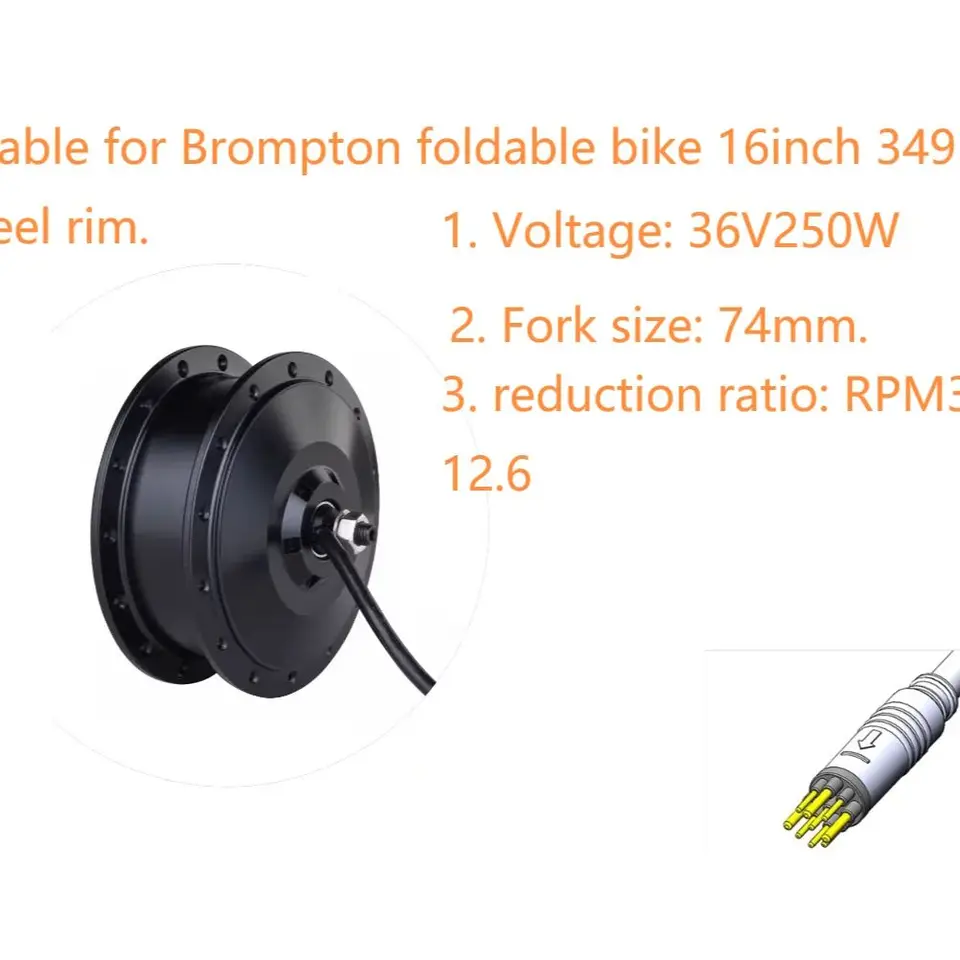 BROMPTON用74mmハブ ALEXRIMS DA16リム 349 仏式 組み立て済みフロント