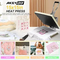 AKEYDIY,15x15 Slide Out Heat Press Machine T Shirts,Digital Clamshell Heat Transfer Machine Sublimation,Industrial Shirt Printer 2