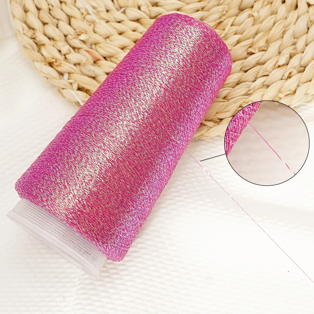 50g/Ball 2000Meters Metalic Silk Thread Color Gold Thin Partner Yarn for Hand Knitting Sweaters 50g/roll 6