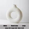 Nordic Circular Hollow Ceramic Vase Donuts Flower Pot Home Decoration Accessories Office Desktop Living Room Interior Decor Gift 6