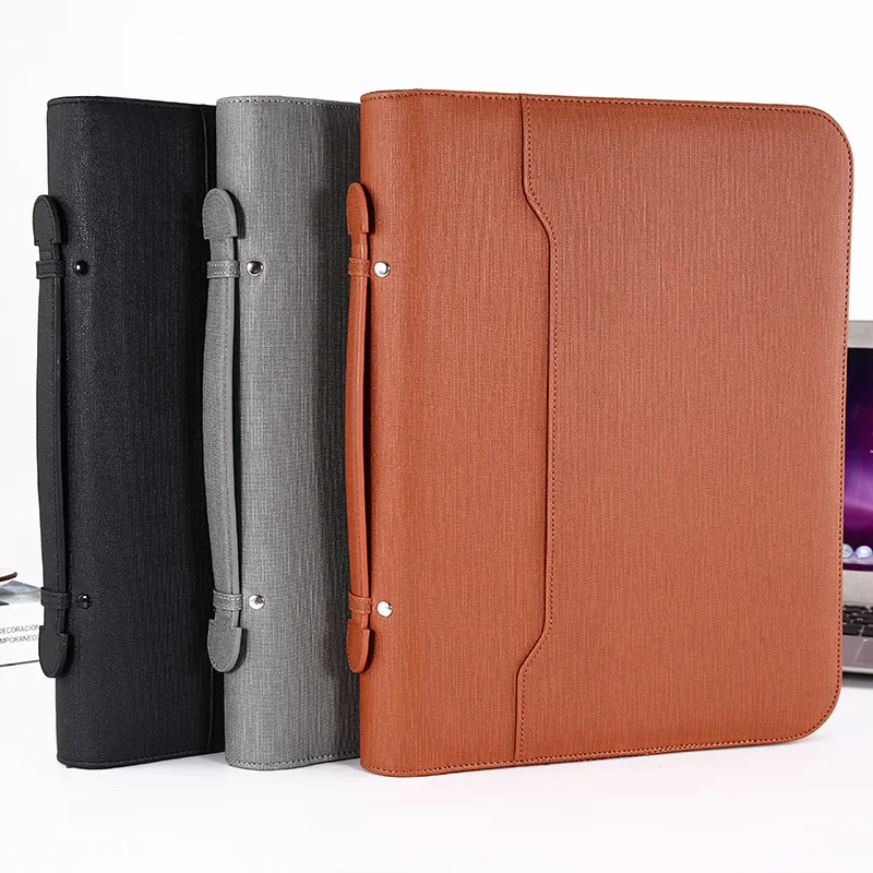 File Bag A4 Binder Document Box Calculator Office Clip Padfolio Cabinet Folder 4 Rings Holder Manager Briefcase Stationery Case