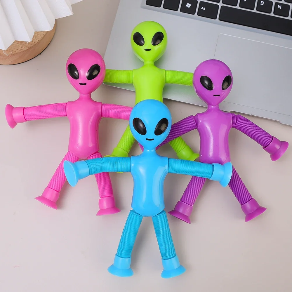 Suction Cup Telescopic Tube Alien Toys Variable Decompression Kids Early Education Puzzle Toys Fun DIY Interactive Game Props 6