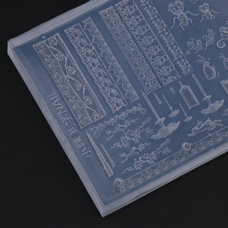 3D Silicone Fantasy French Lace Nail Mold Transparent Butterfly Manicure Template DIY Nail Art Decoration Tools