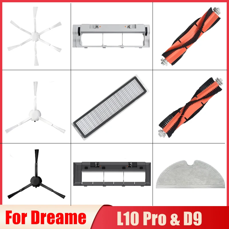 

Roller / Side Brush Hepa Filter Mop Cloth Parts For Dreame Bot L10 Pro & D9 Trouver Robot LDS Vacuum-Mop Finder Vacuum Cleaner