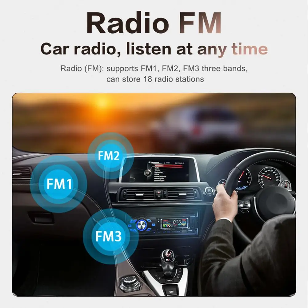 sony car stereo Car Radios Audio 1DIN Bluetooth-compatible Stereo MP3 Player FM Receivers 12PIN Interface Intelligent Voice Usb Fast Charging pioneer radio