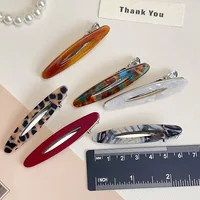 2pcs/set Acetate Hair Clips for Women Girls Fashion Hollowed Oval Geometric Barrettes Side Pins Hairpin Women Hair Accessories 2