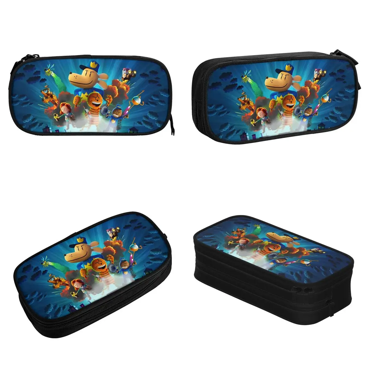 Dog Man Dogman Movie Comic Pencil Cases Cartoon Animals Pen Box Bags Student Large Storage Students School Zipper Pencilcases
