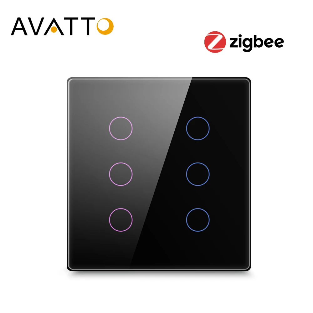 Avatto tuya brasil 4x4 zigbee interruptor inteligente, sensor de toque