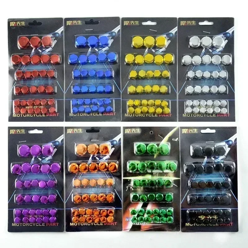 30Pcs Motorcycle Screw Decoration Cover Plating Cap Colored Nut Cover Motorcycle Accessories For Car Motor Scooters Electric
