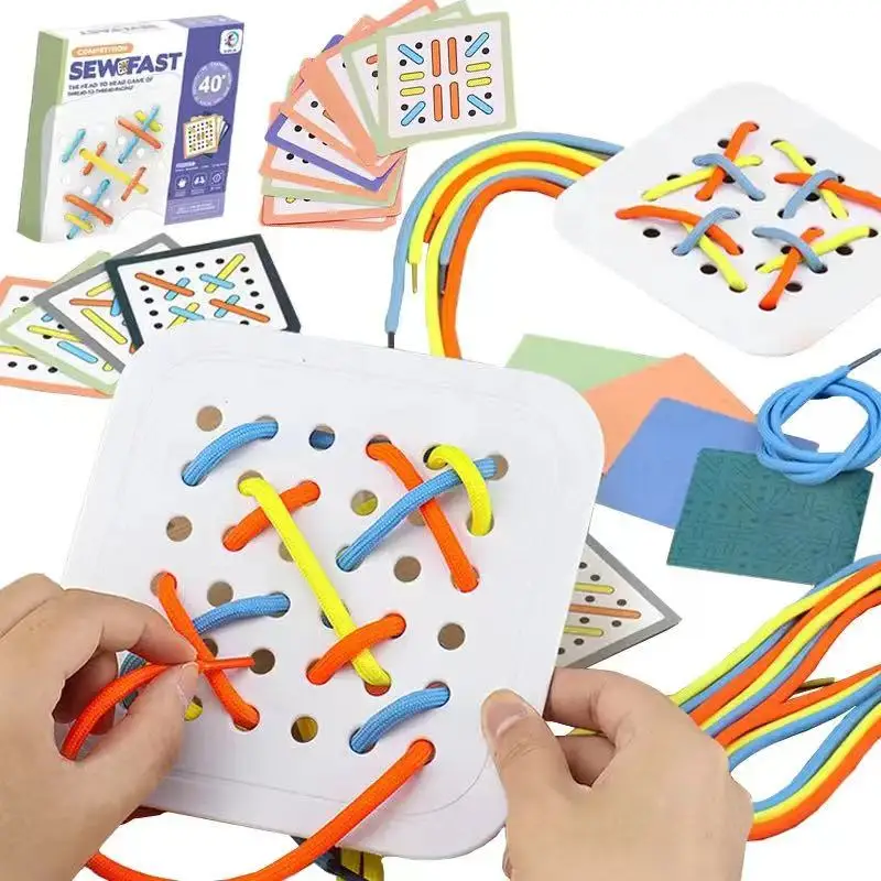 

Rope threading puzzle tabletop game for parent-child interaction, exercise thinking, hand eye coordination, early education toys