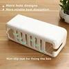 Wire Storage Box Power Plug Board Wire Boxes Socket Data Cable Junction Box Plastic Storage Box with Bamboo 4
