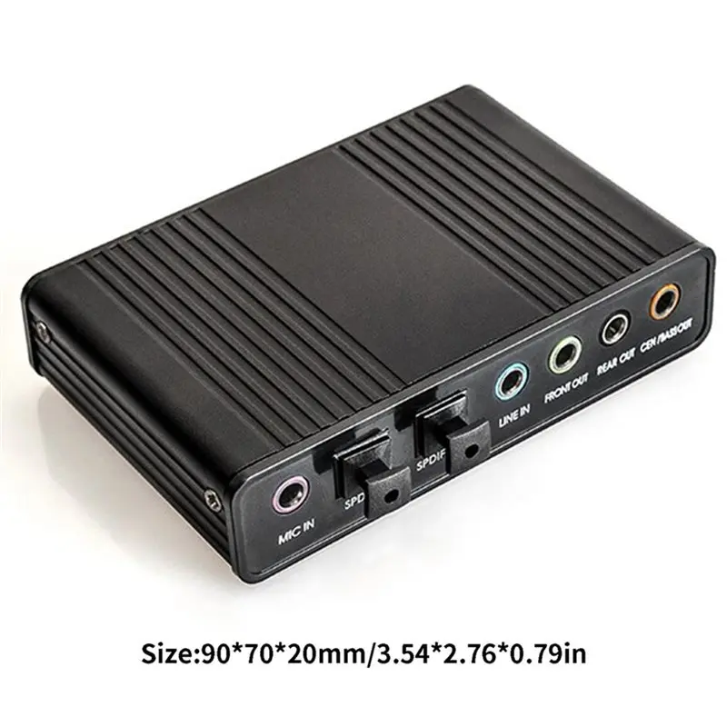 【가격 인하】 】PC 노트북 서라운드 오디오 카드 PC 노트북 서라운드 어댑터 6채널 5.1사운드 카드 블루