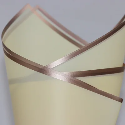 20pcs/lot Golden Border Rose Floral Wrapping Paper Korean Style Semitranparent Gift Wrap Florist Flower Bouquet Wrapping Paper Yellow