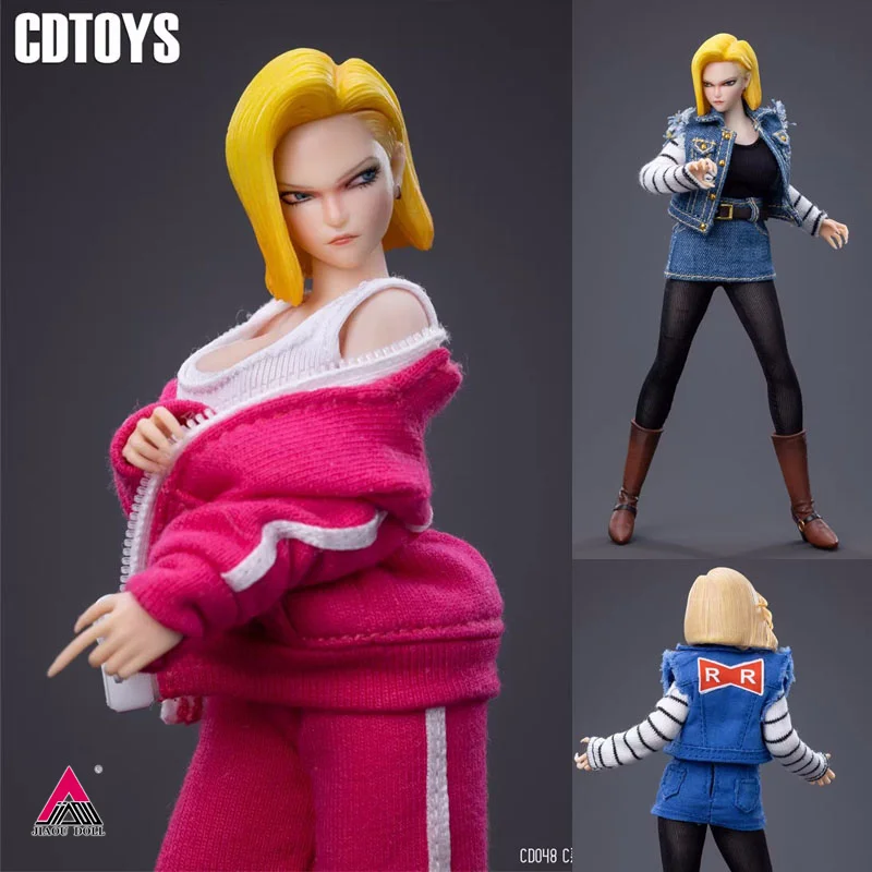 

CDtoys масштаб 1/12 CD048 Android 18 голова Лепка костюм одежда модель подходит 6 дюймов Женщина солдат бесшовная экшн-фигурка тела