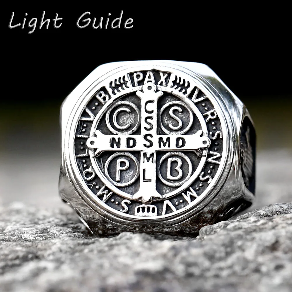 Buy St Christopher George Benedict Ring For Men Stainless Steel