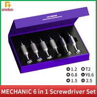 MECHANIC 6 in 1 Screwdriver Set High Precision T2 Y0.6 Pentalobe Convex Cross Torx For Mobile Phone Disassembly Repair Tools Kit