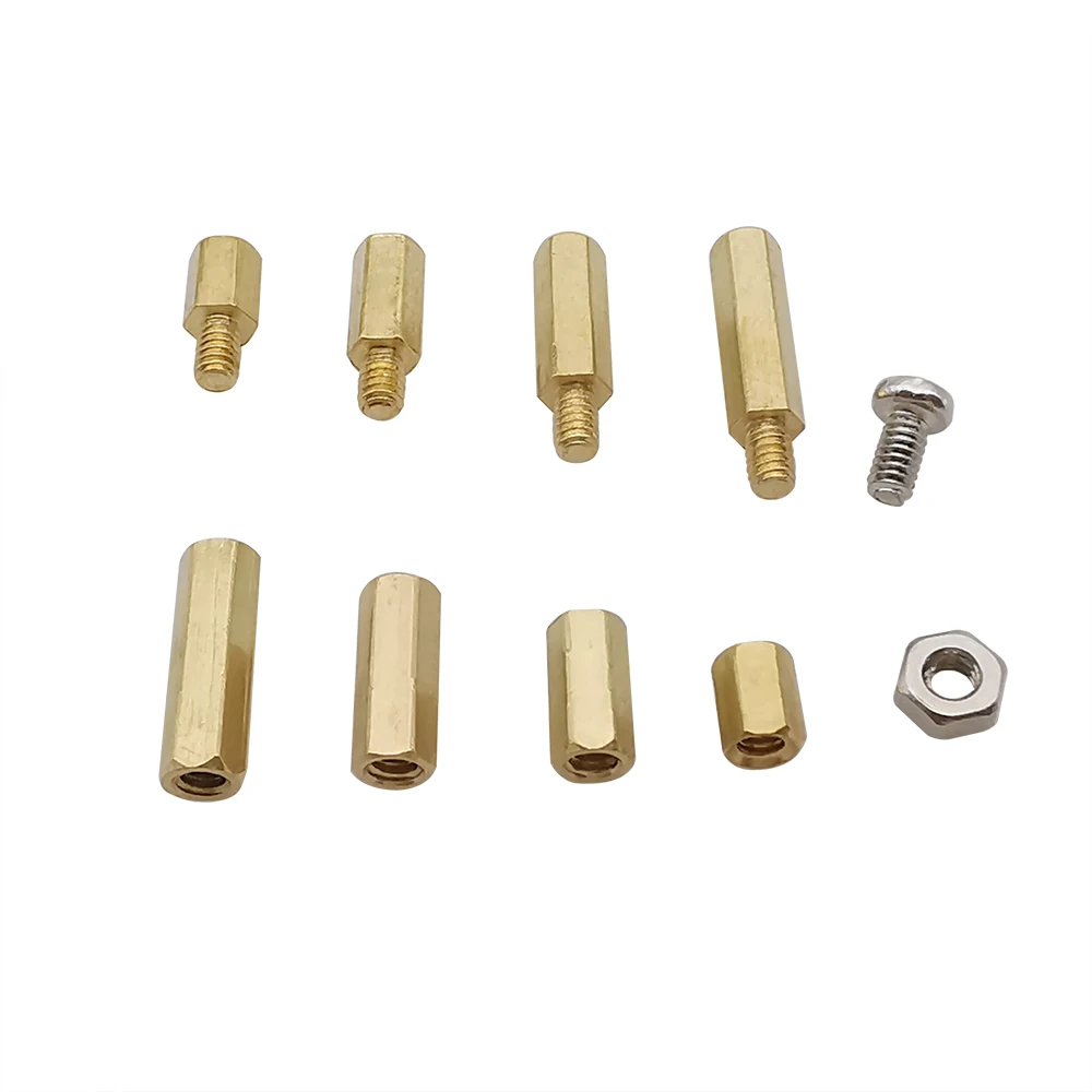 Esagonale Ottone Maschio Femmina Distanziatore Della Scheda Madre Montaggio In Rame M2 M2.5 M3 M4 Scheda Rack Perno Filettato Pilastro PCB Colonna - Foto 8