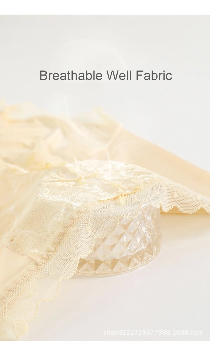 High Waist Lace Women Panties Ice Silk Thin Elastic Briefs Lingerie Seamless Luxury Breathable Underwear Butt Lifting Underpants