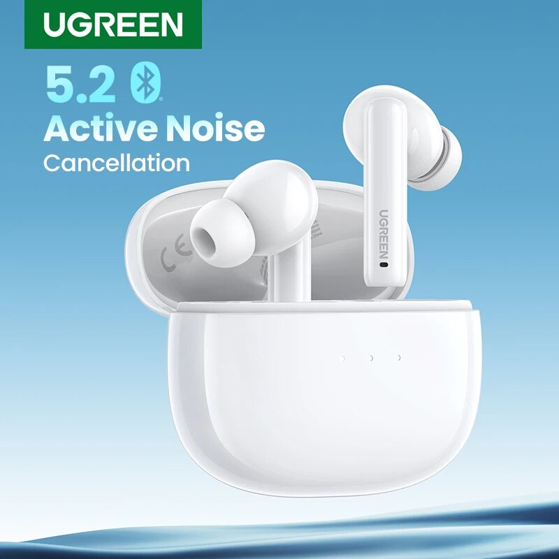  UGREEN HiTune T3 ANC Wireless TWS Bluetooth 5.2 Earphones Headset Active Noise Cancellation, In-Ear Mics Handfree Phone Earbuds 