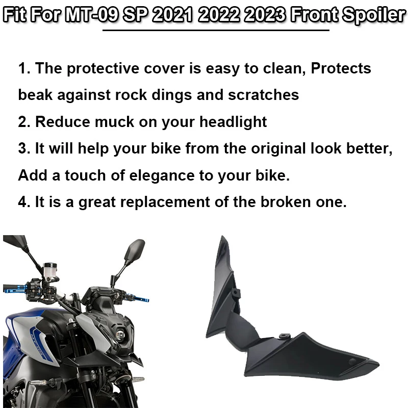 Motorcycle Parts Front Spoiler Winglet Aerodynamic Wing Kit Fit for YAMAHA MT 09 MT-09 SP motorcycle accessories,motorcycle winglet,motorcycle wing kit