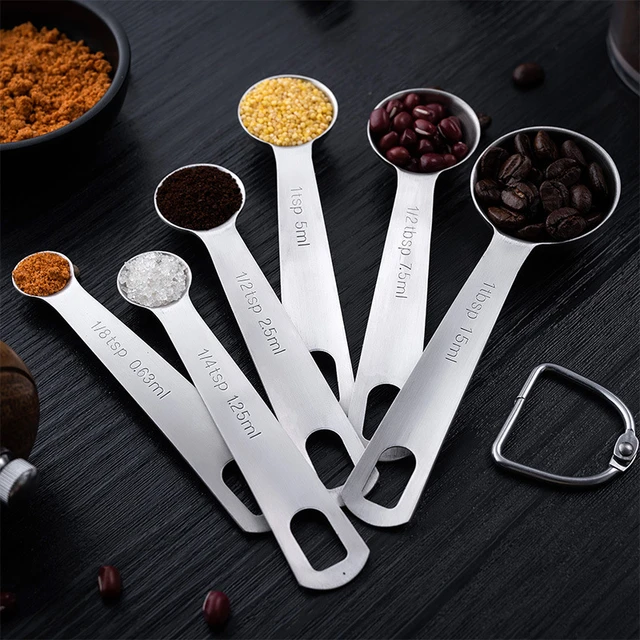 6 Piece Measuring Spoon Set 6 Piece Stainless Steel Measuring Spoon Set for  Cooking and Baking 