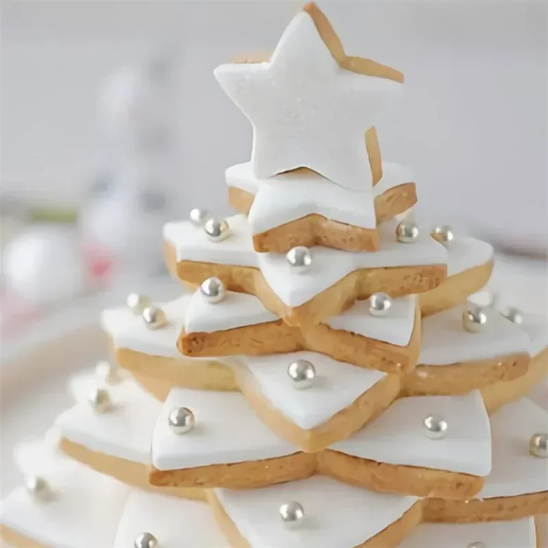 6PCS/set DIY Baking Cookie Mould Pentagram Cutter Plastic Mould Yellow Cutting Pastry Tools Kitchen Baking Accessories