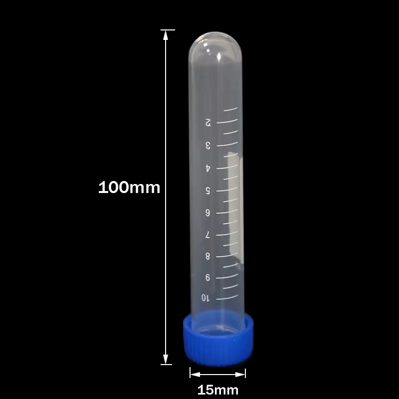 Laboratory Sample Screw Round Bottom Plastic Test Tube Ep Tube with Scale Screw Cap Centrifuge 50ML/15ML/10ML 50Pcs
