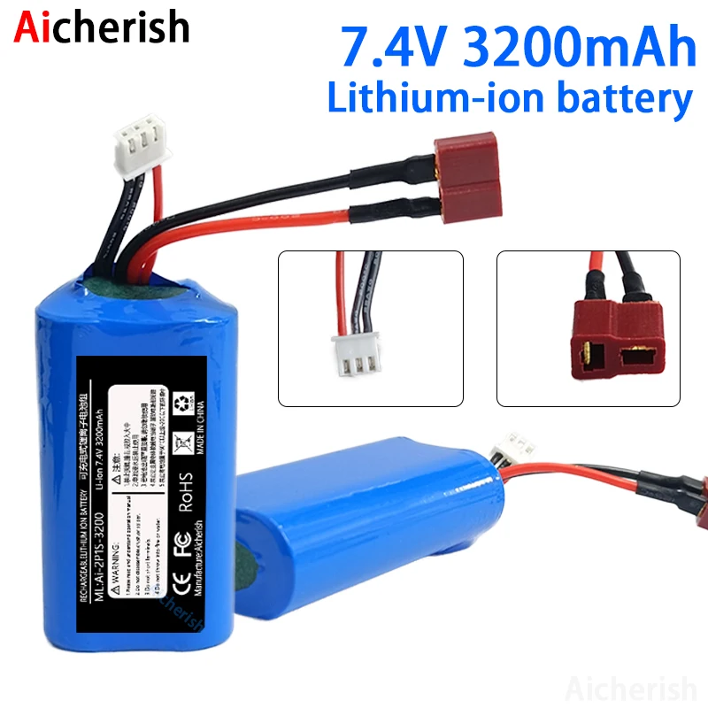 

New 18650 2S1P 7.4V 3200mAh Lithium Battery,For Wltoys 144001 A959-B A969-B A979-B 12428 12423 Q39,RC Car Spare Parts Battery
