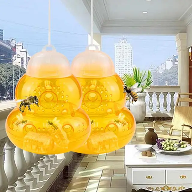 Új Műanyag Tök Méhek Trapreusable A Kültéri Csapdák Számára, Újrafelhasználhatók Kerti Otthoni Farm Gyümölcsös Gyümölcs Standjaihoz