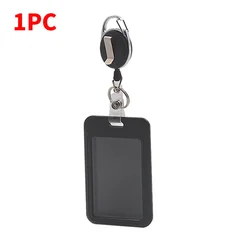 Premium Retractable Black Card Holder - Versatile for Work or Student Use (Available in Sets) (1PCS)