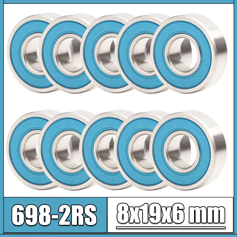 FUSHI 698 2RS Bearings Blue Sealed 8x19x6 mm , ABEC3 698rs Shaft Ball