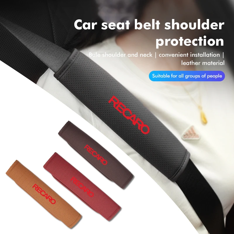 2 Pezzi Di Copertura Della Spalla Della Cintura Di Sicurezza Dell'Auto In Pelle Per Recaro Nan