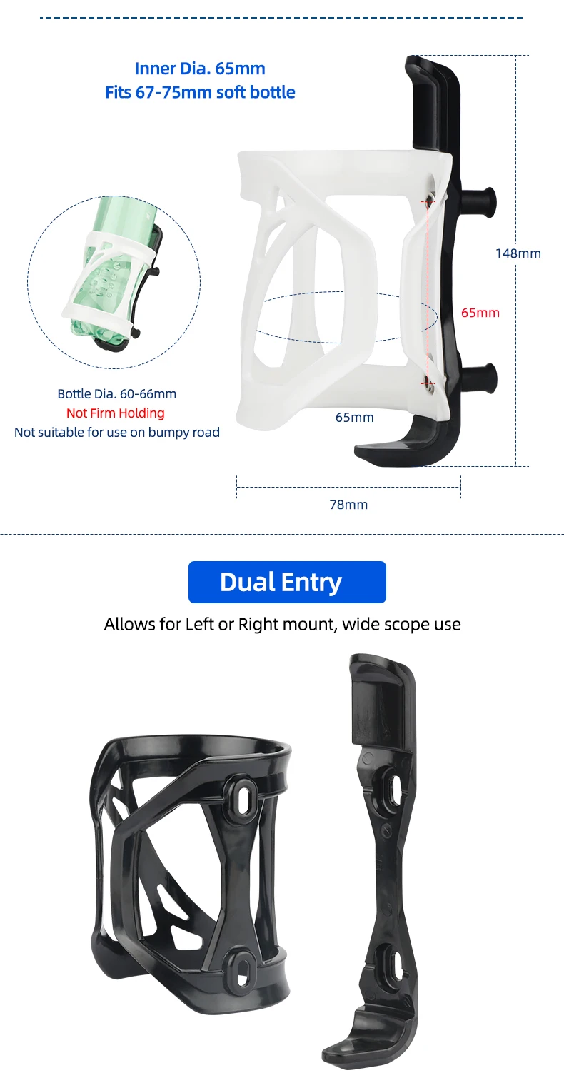 Description Picture 3 of itemQuick Mount Bicycle Kettle Stand Rack 47g Plastic Road Bike Water Bottle Holder Cage Left Right Side MTB Accessories