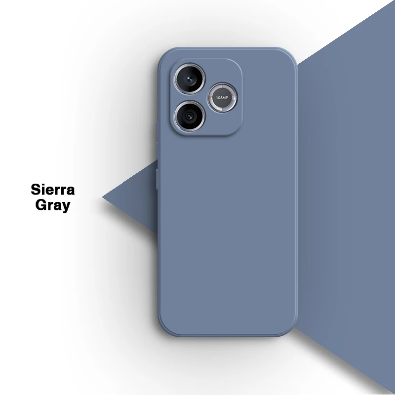Square Candy Liquid Silicone Shockproof Phone Case Back Cover with Lens Protection