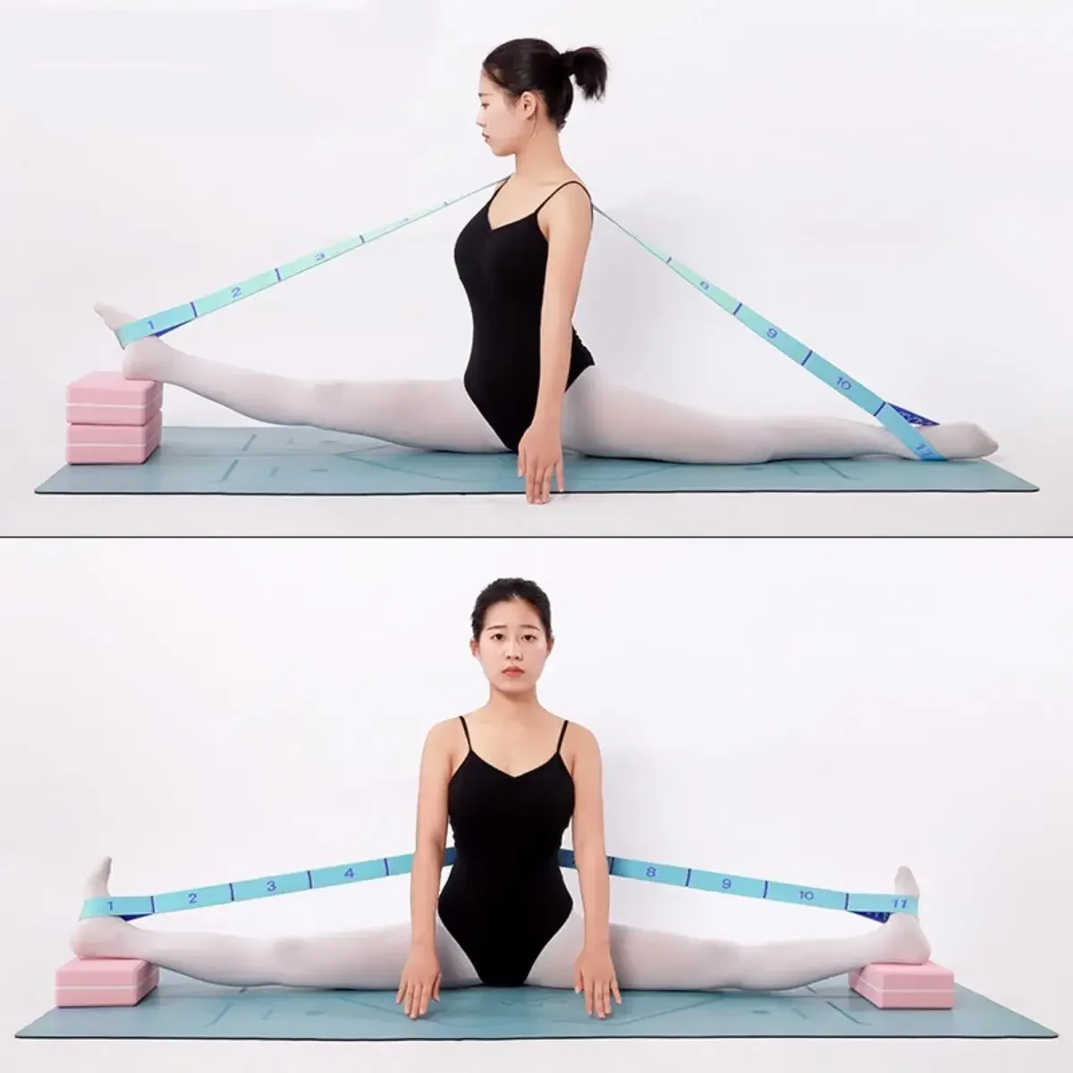 Yoga Stretch Assist Strap 9 Loops Leg Stretch Band Elastic Belt Pilates Dance Gymnastics Workout Kids Dancing Assistance