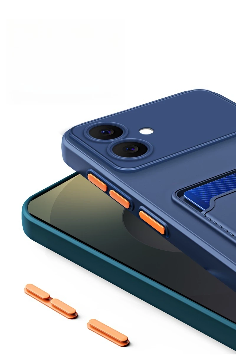Luxury Matte Finish Phone Case with Built-in Card Slot