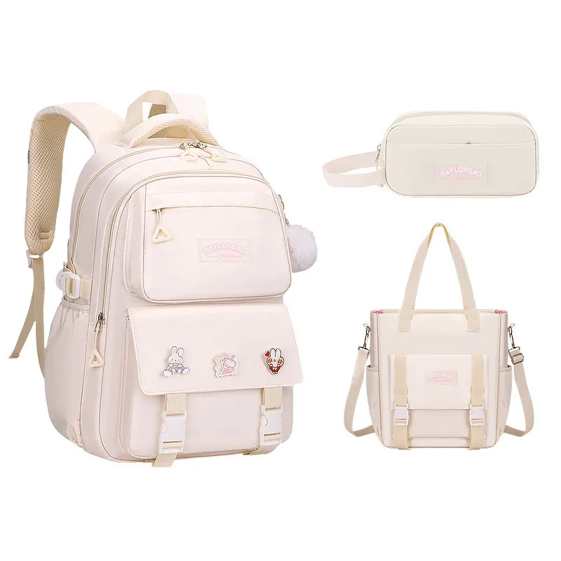 3 Pcs/Set School Bag for Girls Children Backpack Schoolbag Teenage School Child With Lunch box Pencil Case Kids Book Bag 2024 2