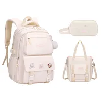 3 Pcs/Set School Bag for Girls Children Backpack Schoolbag Teenage School Child With Lunch box Pencil Case Kids Book Bag 2024 2