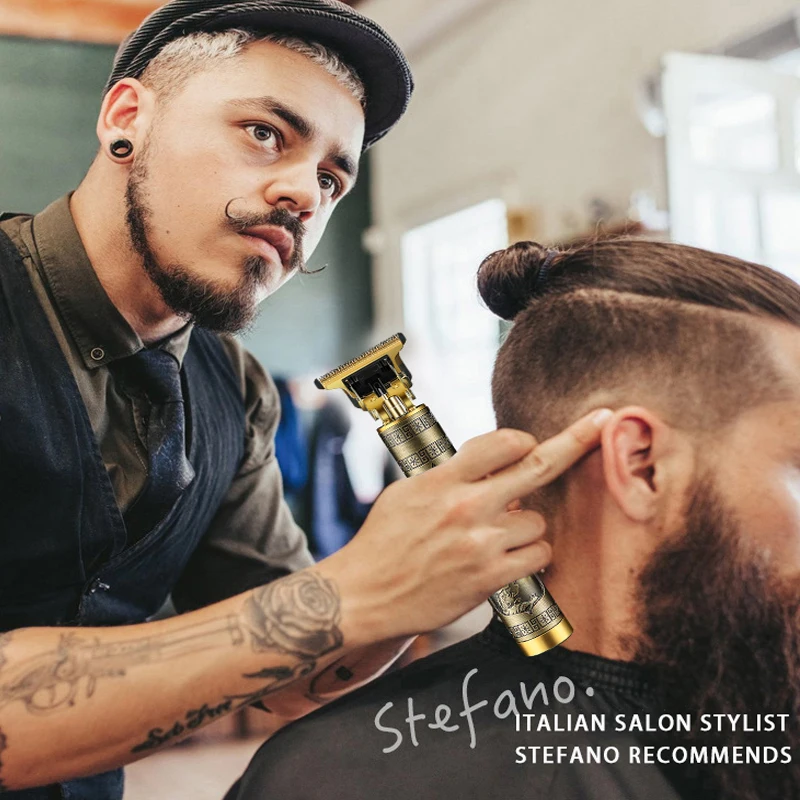 T9 Professional Hair Trimmer 0MM Hair Clipper for Men USB Cordless Hair Cutting Machine Electric Beard Trimmer Hair Clippers 2